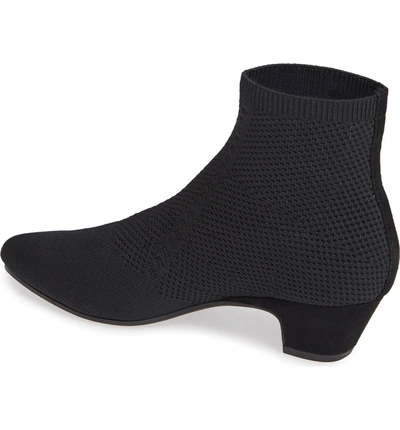 Shop Eileen Fisher Purl Sock Bootie In Black Stretch Fabric