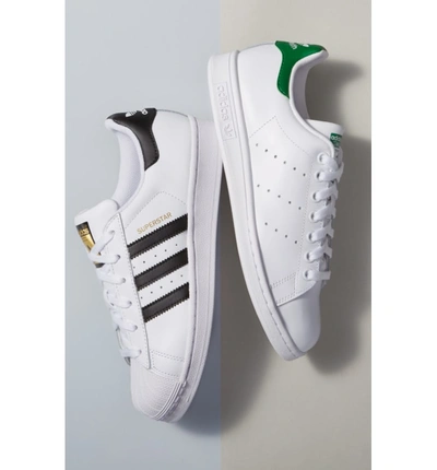 Shop Adidas Originals Superstar Sneaker In White/ Ash Green/ Silver