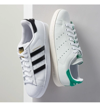 Shop Adidas Originals Superstar Sneaker In White/ Ash Green/ Silver