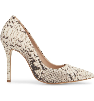 Shop Steve Madden Daisie Pointy-toe Pump In Natural Snake