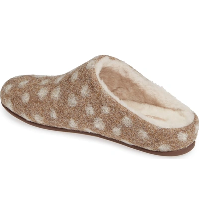 Shop Fitflop Chrissy Genuine Shearling Lined Mule In Taupe Wool