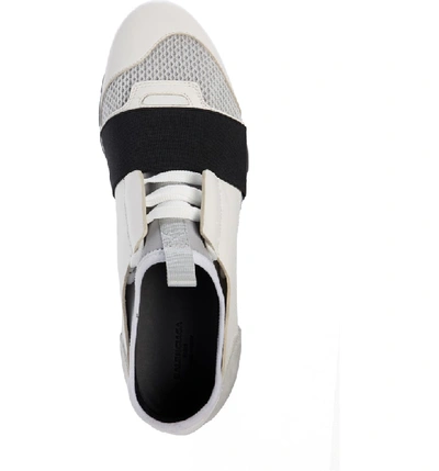 Shop Balenciaga Mixed Media Trainer Sneaker In White/ Black/ Grey