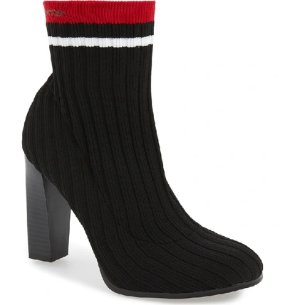 Shop Calvin Klein Antoinette Sock Knit Bootie In Black Fabric