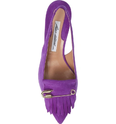 Shop Brian Atwood Georgina Kiltie Slingback Pump In Violet Suede