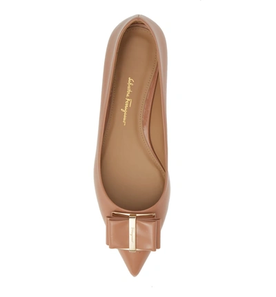 Shop Ferragamo Zeri Pointy Toe Flat In Blush