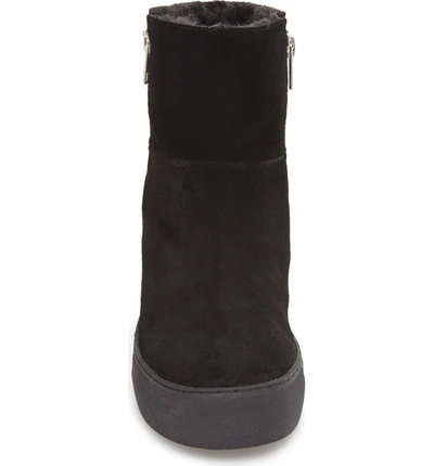 Shop Jslides Allie Faux Fur Lined Platform Boot In Black Suede