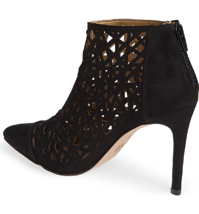 Shop Bcbg Hanie Laser Cut Bootie In Black Fabric