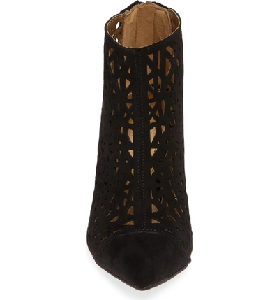 Shop Bcbg Hanie Laser Cut Bootie In Black Fabric