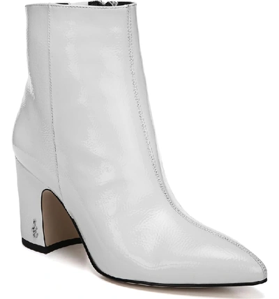 Shop Sam Edelman Hilty Bootie In Bright White Patent Leather