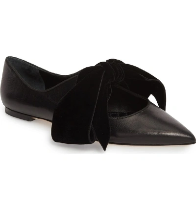 Tory Burch Clara Ballet Flats With Large Velvet Bow In Perfect Black |  ModeSens