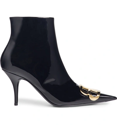 Shop Balenciaga Bb Pointy Toe Bootie In Black