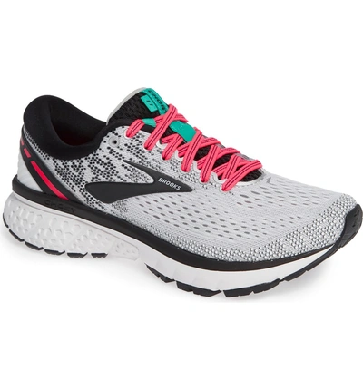 Shop Brooks Ghost 11 Running Shoe In White/ Pink/ Black