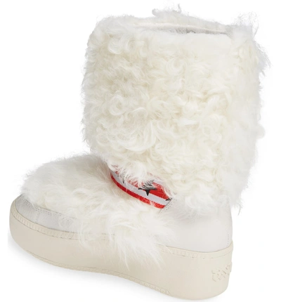 Shop Ash Cool Genuine Shearling Boot In Off White/ Off White