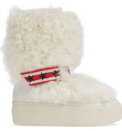 Shop Ash Cool Genuine Shearling Boot In Off White/ Off White