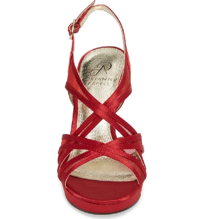 Shop Adrianna Papell Adri Platform Sandal In Red Satin