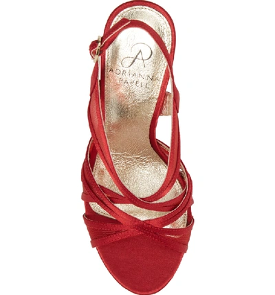 Shop Adrianna Papell Adri Platform Sandal In Red Satin