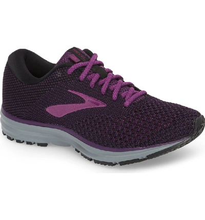 Shop Brooks Revel 2 Running Shoe In Black/ Purple/ Grey