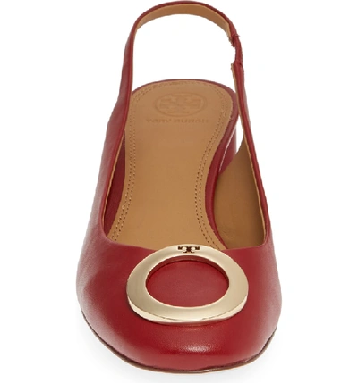 Shop Tory Burch Caterina Slingback Pump In Dark Redstone