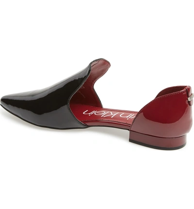 Shop Calvin Klein Edona Loafer Flat In Black/ Red Rock Patent