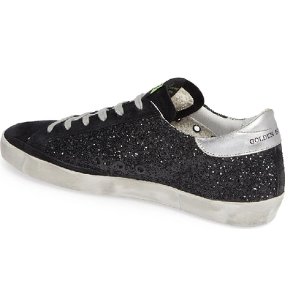 Shop Golden Goose Superstar Glitter Sneaker In Black/ Silver
