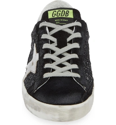 Shop Golden Goose Superstar Glitter Sneaker In Black/ Silver