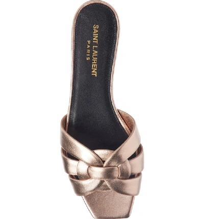 Shop Saint Laurent Tribute Nu Pieds Slide Sandal In Blush Metal