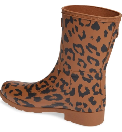 Shop Hunter Original Leopard Print Refined Short Waterproof Rain Boot In Thicket