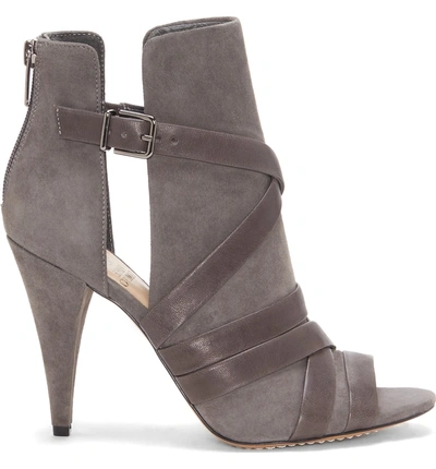 Achika belted peep clearance toe bootie vince camuto