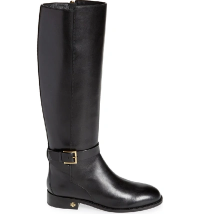Tory Burch Women's Brooke Round Toe Leather Riding Boots In Perfect Black |  ModeSens