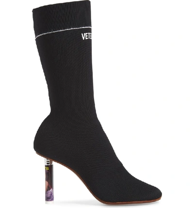 Shop Vetements Lighter Sock Boot In Black/printed Heel