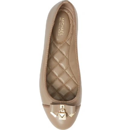 Shop Michael Michael Kors Alice Ballet Flat In Truffle Nappa