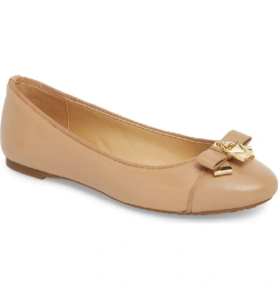 Shop Michael Michael Kors Alice Ballet Flat In Toffee Leather