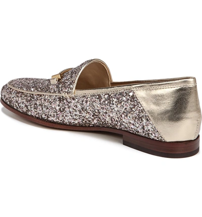 Shop Sam Edelman Lior Loafer In Molten Gold Glitter Fabric