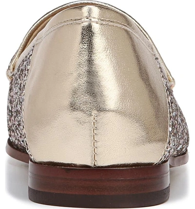 Shop Sam Edelman Lior Loafer In Molten Gold Glitter Fabric