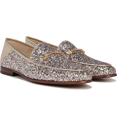 Shop Sam Edelman Lior Loafer In Molten Gold Glitter Fabric