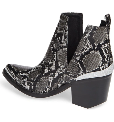 Shop Jeffrey Campbell Cromwell Cutout Western Boot In Grey Snake Print Leather