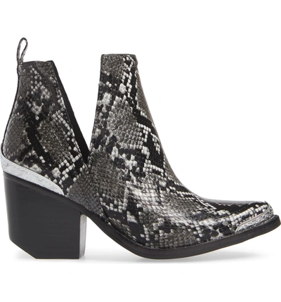 Shop Jeffrey Campbell Cromwell Cutout Western Boot In Grey Snake Print Leather