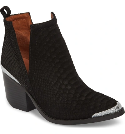 Shop Jeffrey Campbell Cromwell Cutout Western Boot In Black Suede/ Snake