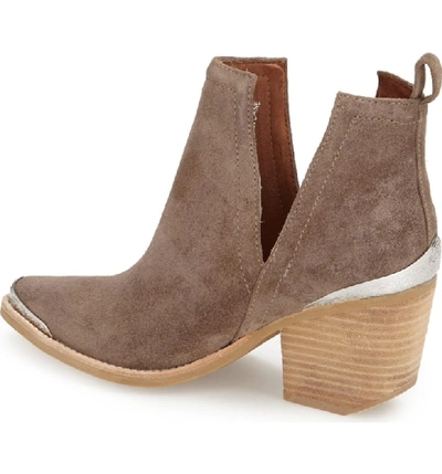 Shop Jeffrey Campbell Cromwell Cutout Western Boot In Taupe Distressed Suede