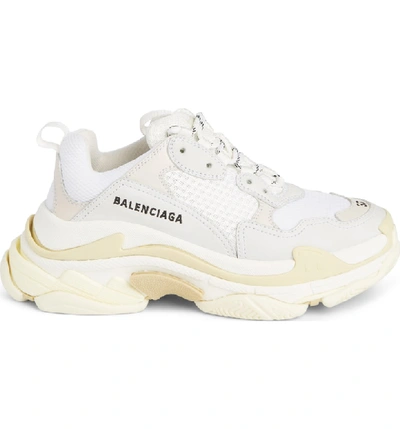 Shop Balenciaga Triple S Low Top Sneaker In White/ Cream