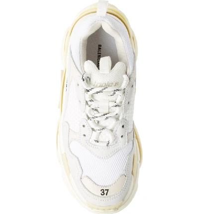 Shop Balenciaga Triple S Low Top Sneaker In White/ Cream