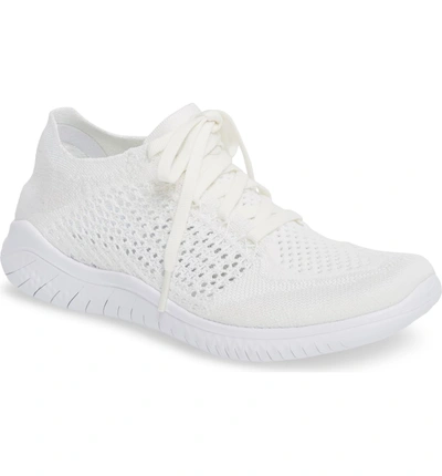 Shop Nike Free Rn Flyknit 2018 Running Shoe In White/ White