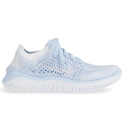 Shop Nike Free Rn Flyknit 2018 Running Shoe In Hydrogen Blue/ White/ White