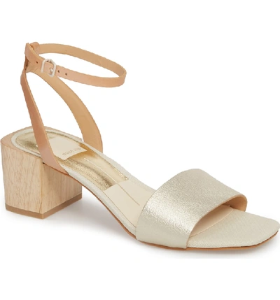 Shop Dolce Vita Zarita Blunted Toe Sandal In Light Gold