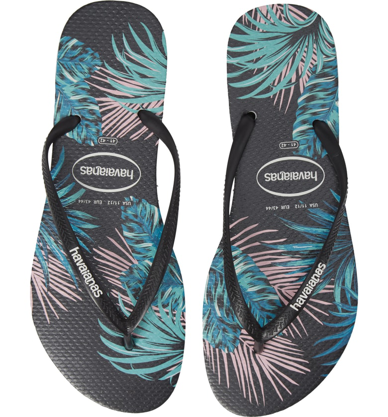 havaianas slim tropical floral flip flops