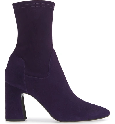 Shop Aquatalia Nastasia Stretch Suede Boot In Plum Suede