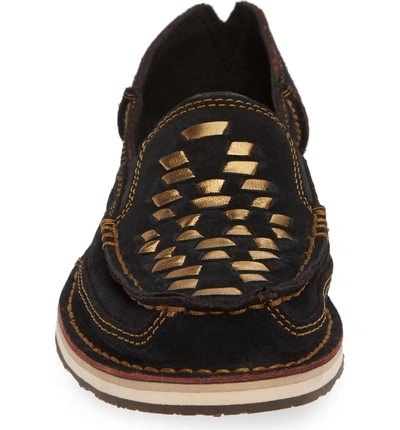 Shop Ariat Cruiser Woven Loafer In Black Suede/ Leather