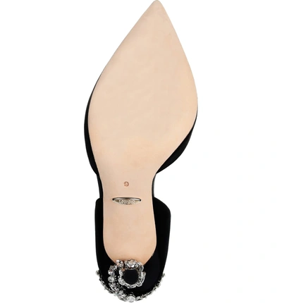 Badgley Mischka Vogue Crystal Embellished D'orsay Pump In Black Satin |  ModeSens