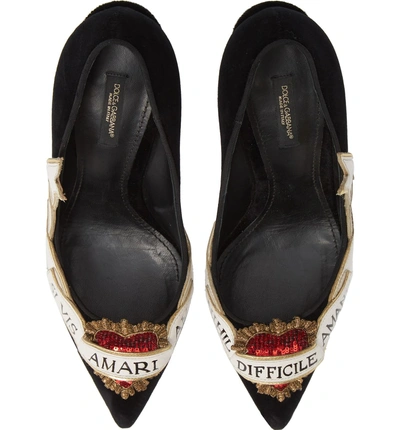 Shop Dolce & Gabbana Amanti Sacred Heart Pump In Black