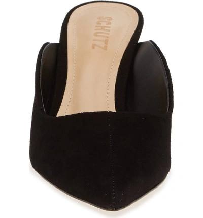 Shop Schutz Keilla Kitten Heel Mule In Black Suede